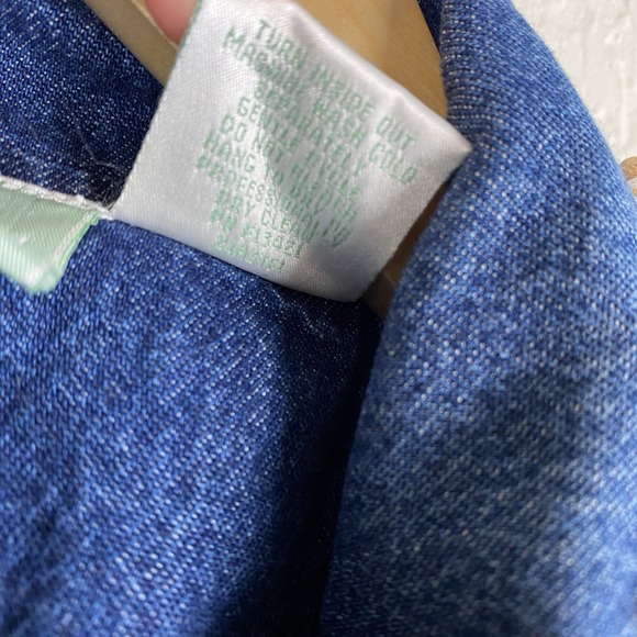 Vintage Womens XL Denim Shirt Jacket Lined Oversized Western Navajo Chore Barn - Picture 7 of 8